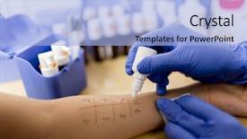  Presentation with tests - Presentation design enhanced with allergy - skin prick tests background and a light blue colored foreground