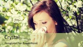  Presentation with plant tissue - PPT layouts featuring allergy and holding a tissue background and a yellow colored foreground