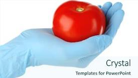  Presentation with allergy food - Presentation theme enhanced with allergy concept hand in blue background and a cool aqua colored foreground