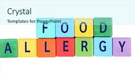  Presentation with allergy food - Presentation having colorful blocks with text food background and a cool aqua colored foreground