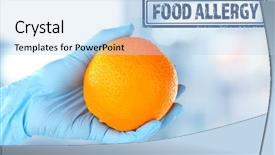  Presentation with food allergy - Theme consisting of background stamp with text food background and a sky blue colored foreground