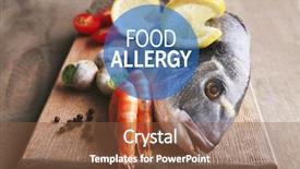  Presentation with allergy food - Slides consisting of allergy danger concept seafood background and a tawny brown colored foreground