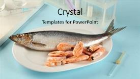  Presentation with allergy food - Presentation theme featuring diseased fish - allergy food concept allergic food background and a lemonade colored foreground