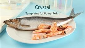  Presentation with allergy food - Amazing presentation theme having diseased fish - allergy food concept allergic food backdrop and a sky blue colored foreground
