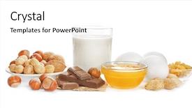  Presentation with allergy food - Colorful presentation theme enhanced with allergy food concept allergic food on white background backdrop and a white colored foreground