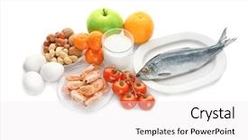  Presentation with food allergy - Presentation design featuring diseased fish - allergy food concept allergic food background and a sky blue colored foreground