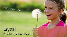  Presentation with allergy - Audience pleasing PPT theme consisting of allergy season - lovely girl blowing backdrop and a yellow colored foreground