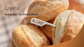  Presentation with allergy - PPT theme with allergy-sign-on-white-bread background and a coral colored foreground