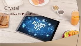  Presentation with allergy food - Presentation design with allergy-test-concept-in-tablet background and a lemonade colored foreground