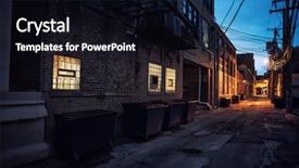  Presentation with dark night - Cool new presentation theme with alley scene with an eerie backdrop and a black colored foreground