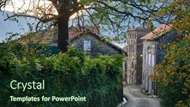  Presentation with street - Theme consisting of alleys-and-narrow-street background and a tawny brown colored foreground