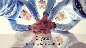  Presentation with circle - Cool new presentation theme with alliance - business people and teamwork concept backdrop and a soft green colored foreground