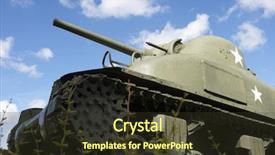  Presentation with battle - Theme having allies - sherman tank in the memorial background and a tawny brown colored foreground