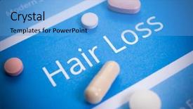  Presentation with hair loss - Colorful PPT layouts enhanced with allopecia - hair loss concept backdrop and a light blue colored foreground