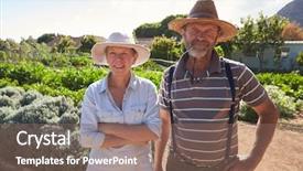  Presentation with diversity community health - Beautiful PPT theme featuring allotting persons - portrait of mature couple standing backdrop and a  colored foreground