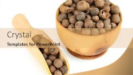  Presentation with allspice - PPT layouts featuring allspice-in-wooden-bowl-isolated and a yellow colored foreground