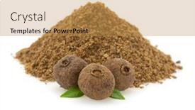  Presentation with allspice - Colorful slide deck enhanced with allspice-powder-isolated-on-white backdrop and a gold colored foreground