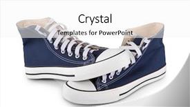  Presentation with blue - Theme with allstar - blue sneaker isolated on white background and a white colored foreground