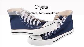 Presentation with sneakers - Amazing PPT layouts having allstar - pair of new blue sneakers backdrop and a  colored foreground