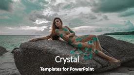  Presentation with rock - Presentation having allure seas - beautiful mysterious woman in long background and a dark gray colored foreground