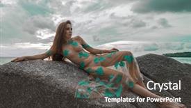  Presentation with sky - Cool new presentation with allure seas - beautiful mysterious woman in long backdrop and a dark gray colored foreground