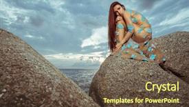  Presentation with rock - Beautiful slides featuring allure seas - beautiful mysterious woman in long backdrop and a tawny brown colored foreground