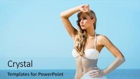  Presentation with lady - Amazing slide deck having allure seas - beautiful sexy slim lady backdrop and a light blue colored foreground