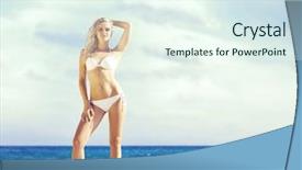  Presentation with old big bike on white - Slide deck having allure seas - gorgeous and beautiful girl background and a  colored foreground