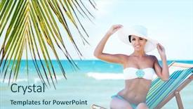  Presentation with sexy - Presentation featuring allure seas - sexy young brunette wearing background and a sky blue colored foreground