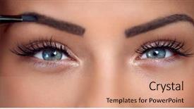  Presentation with eyes - Colorful theme enhanced with alluring - eyes close up of beautiful backdrop and a coral colored foreground