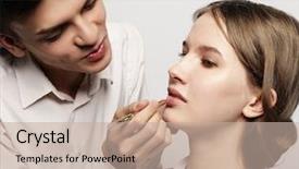  Presentation with artist - Amazing slides having alluring - make up artist doing professional backdrop and a mint green colored foreground