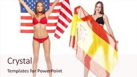  Presentation with sexy santa woman red - PPT layouts with ally flags - beautiful blonde woman in red background and a lemonade colored foreground