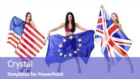  Presentation with european union - Amazing presentation theme having ally flags - eternal allies americans british backdrop and a cobalt blue colored foreground