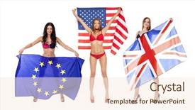  Presentation with european union - Presentation design with ally flags - eternal allies americans british background and a cream colored foreground