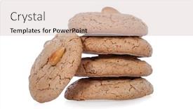  Presentation with biscuit - Audience pleasing PPT theme consisting of almendrados a typical and traditional almond biscuit from the algarve region of portugal isolated on white background backdrop and a lemonade colored foreground