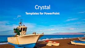  Presentation with boats - Slide deck having almeria cabo de gata san miguel beach boats in spain background and a gray colored foreground