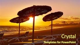 Presentation with sunset beach - PPT theme consisting of almeria-cabo-de-gata-sunset background and a tawny brown colored foreground