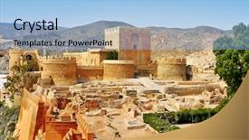  Presentation with spain - Slides with almeria in almeria spain background and a light blue colored foreground