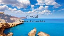  Presentation with mediterranean - Cool new slide deck with almeria in cabo de gata los escullos beach aerial mediterranean view at spain backdrop and a light blue colored foreground