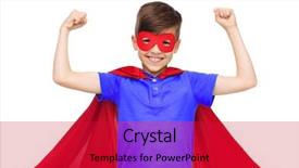  Presentation with hero mask - Audience pleasing slides consisting of almighty - carnival childhood power gesture backdrop and a red colored foreground