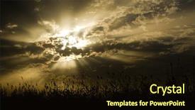  Presentation with sunrise - Theme consisting of almighty - cloudy sunrise in golden tones background and a  colored foreground