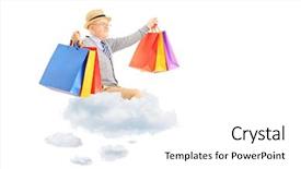  Presentation with clouds - Amazing PPT layouts having almighty - happy senior man flying backdrop and a white colored foreground