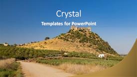  Presentation with castle - Presentation having almodovar-del-rio-castle background and a teal colored foreground