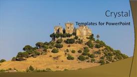  Presentation with castle - Presentation theme consisting of almodovar-del-rio-castle background and a teal colored foreground