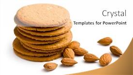  Presentation with almond - PPT theme with almond cookies on white background background and a white colored foreground