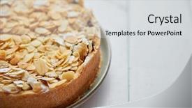  Presentation with almond - Beautiful slide deck featuring almond flakes and icing sugar backdrop and a light gray colored foreground