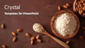  Presentation with gluten free - Amazing presentation design having almond flour healthy ingredient for keto paleo gluten-free diet backdrop and a tawny brown colored foreground