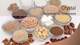  Presentation with nuts milk - Amazing slide deck having almond milk butter and yoghurt backdrop and a coral colored foreground