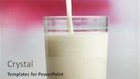  Presentation with almond milk - PPT theme featuring almond-milk-is-poured background and a soft green colored foreground