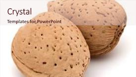  Presentation with nut - Presentation theme having isolated on white background close background and a lemonade colored foreground